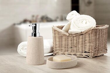 TATAY щітка для унітазу | Полірезин, елегантний дизайн, колекція Saigon, бежевий колір | 10,1 x 10,1 x 35,5 см