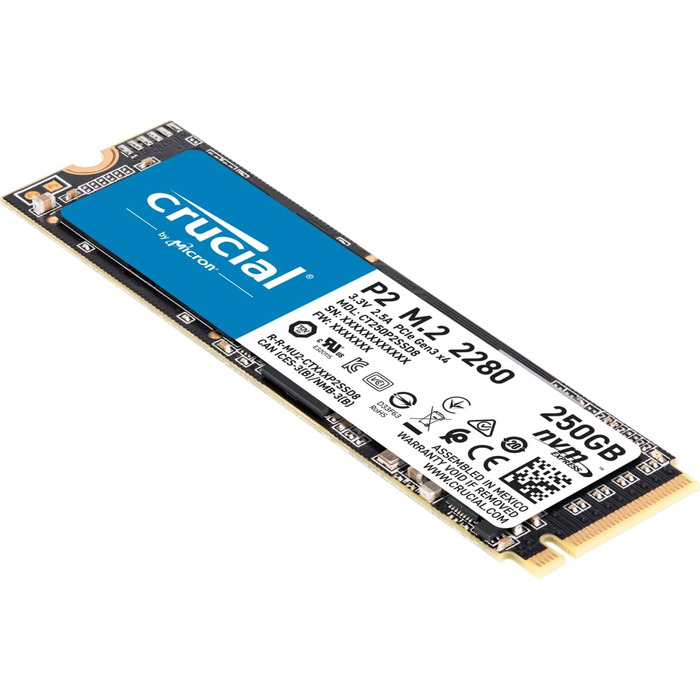 SSD Crucial P2 250GB M.2 PCIe Gen3 NVMe - Швидкий внутрішній накопичувач