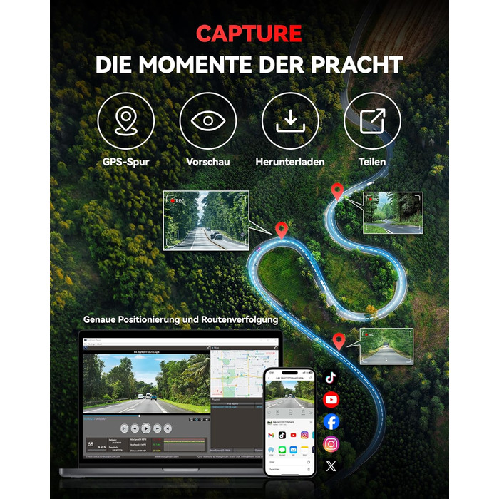 Відеореєстратор REDTIGER F4 4K для авто з Wi-Fi, нічною зйомкою та паркуванням, 32GB карта в комплекті