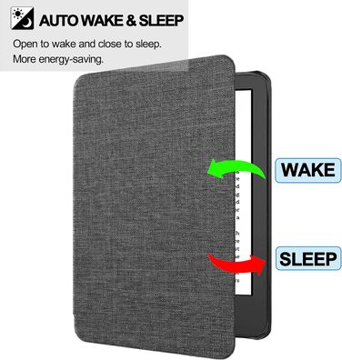 Чохол TOKILO для Kindle 6' E-Reader (11-те покоління 2024/2022), м'яке PU-шкіряне покриття з автоматичним увімкненням/вимиканням, не сумісний з iPad/Kobo/Tolino/Pocketbook/Sony E-Book Reader, темно-синій (сірий).