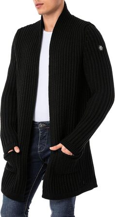Чоловічий кардиган Redbridge, довгий крій, чорний колір