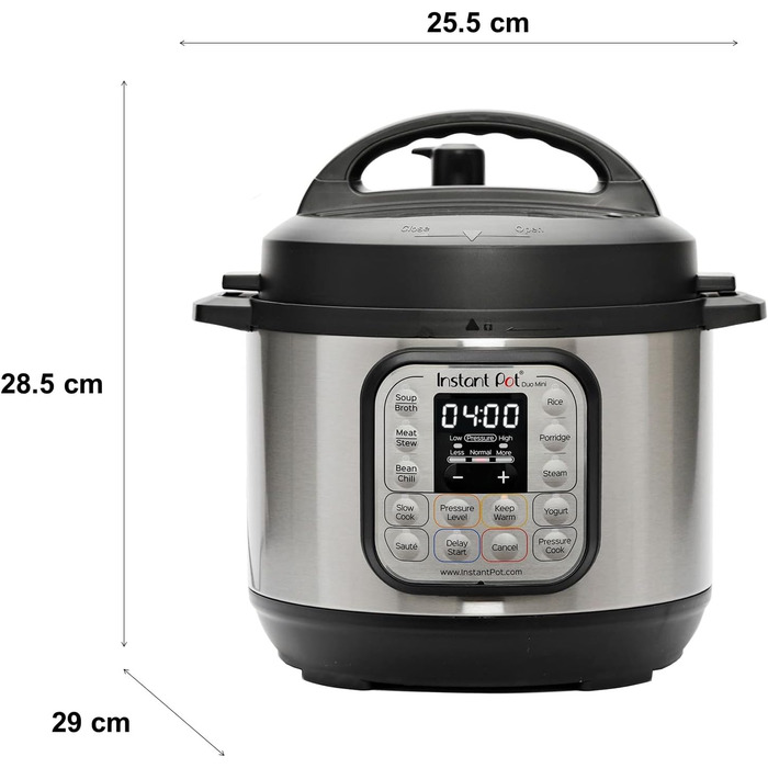 Instant Pot Duo 30 Electric Multi-Cooker 3L - Pressure Cooker, Slow Cooker, Rice Cooker, Sauté Pan, Yogurt Maker, Steamer, and Food Warmer, Stainless Steel, Silver Duo 3 Liter