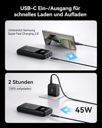 Повербанк INIU 65W 20000mAh для ноутбуків та смартфонів, швидка зарядка USB-C для MacBook, Steam Deck, iPhone, Samsung, iPad