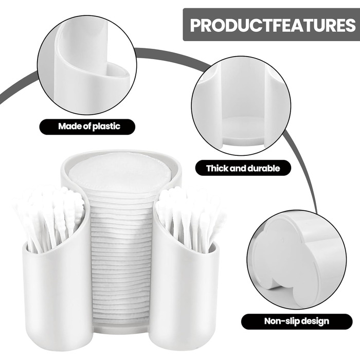 Контейнер для ватних паличок та дискочків, органайзер для спальні та туалетного столика, диспенсер для ватних паличок з сумкою для зберігання