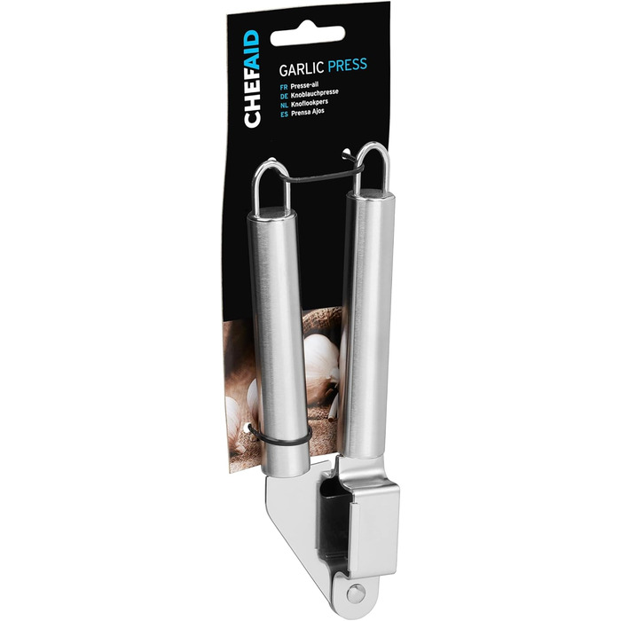 Пресс для часнику та імбиру Chef Aid, нержавіюча сталь, для подрібнення, очищення та нарізання часнику, імбиру, цибулі, миється в посудомийній машині