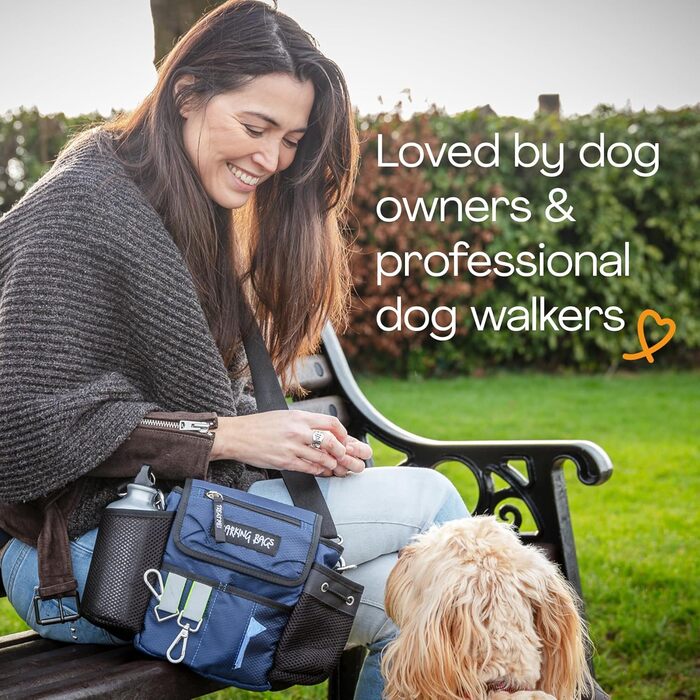 Сумка для собак, стильна, водонепроникна, з органайзером для ласощів та відходів (Блакитна)