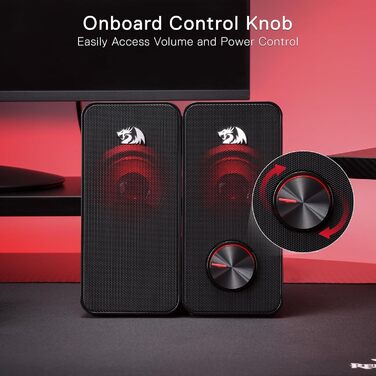 Redragon GS500 Stentor: Комп'ютерні колонки 2.0, USB, з підсвіткою, потужні баси