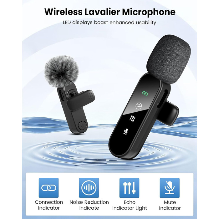 Беспроводной петличный микрофон Dual Set - Plug & Play, с автоматическим сопряжением, шумоподавлением, для iPhone, Android, USB-C устройств, YouTube, подкастов и видеосъемки