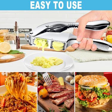 Прес для часнику з нержавіючої сталі 2 в 1 з очищувачем та щіткою, для миття в посудомийній машині