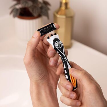 Чоловіча бритва BIC Hybrid 5 Flex, набір з 1 станка та 10 смінних касет (по 5 лез), з алое вера, вітаміном E та прецизійним тримером