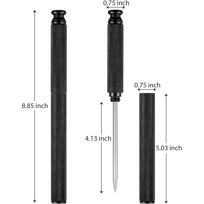 Stainless steel ice pick with safety cover, pick tool for breaking ice, non-slip grip for easy handling (black)