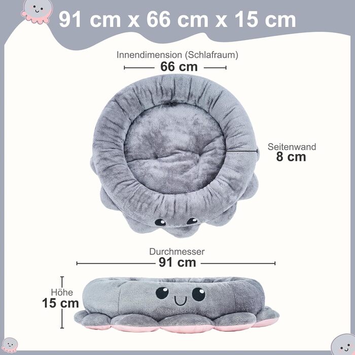 Кругле ліжко для собак та котів Jiupety Boho XL, рожеве, з м'яким кріслом, для великих собак, антистрес, ліжко-крісло для тварин