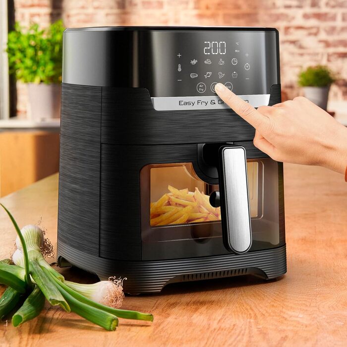 Tefal EY5068 Easy Fry & Grill Vision Air Fryer | 4.2 L Capacity | 2-in-1 Technology | Viewing Window | Extra Crisp Technology | Energy Saving | Touchscreen | Black