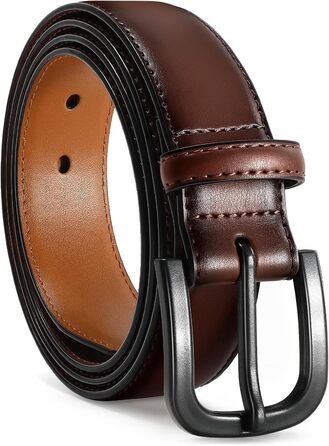 Чоловічий шкіряний ремінь VONMELLI без металу, TSA-сертифікований, для джинсів, з гіпоалергенною застібкою, розмір пояса 48-52