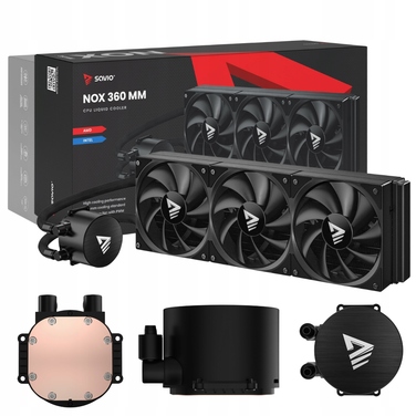 Рідинне охолодження процесора Savio NOX 360 мм, 3x120мм PWM 2550 RPM, Intel/AMD