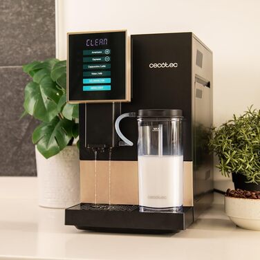 Автоматична кавомашина Cecotec Cremmaet Compactccino Black Rose, 19 Бар, з контейнером для молока, термоблоком, 5 рівнями помелу, резервуаром для кави 150 г