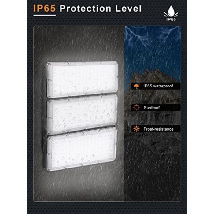 Ankishi LED Floodlight Outdoor, IP65 Waterproof, Super Bright 6500K Cool White Outdoor Light, 30000LM Outdoor Floodlight Spotlight for Sports Field, Garage, Garden, Backyard (Cool White, 4 PACK 300W)