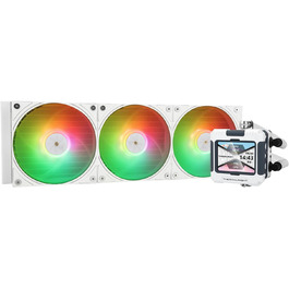 Thermalright FW 360 White ARGB: рідинна система охолодження CPU з 3 вентиляторами PWM, LCD-дисплей 320*240, підтримка AMD/Intel (AM4/AM5/LGA1700/1851)