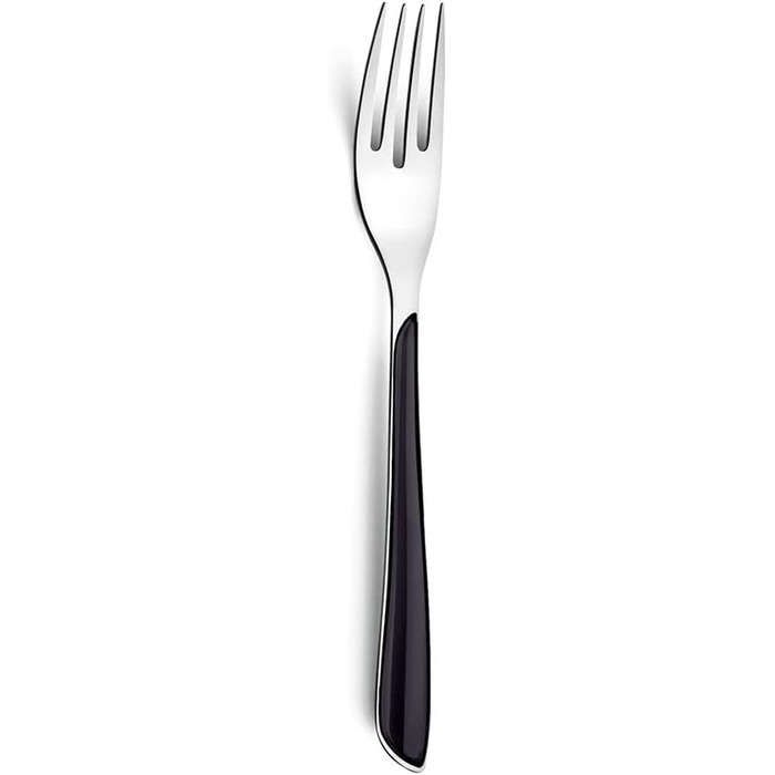 Amefa ECLAT Cutlery Set Black Dinner Cutlery 24-piece for 6 people, Stainless Steel, Rust-proof, High-quality Plastic Handle Shells, Dishwasher-safe, Cutlery Set for 6 people, Camping Cutlery