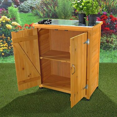 Garden/Tool Storage Cabinet with 2 Doors, 75 cm x 40 cm x 90 cm (W x D x H)