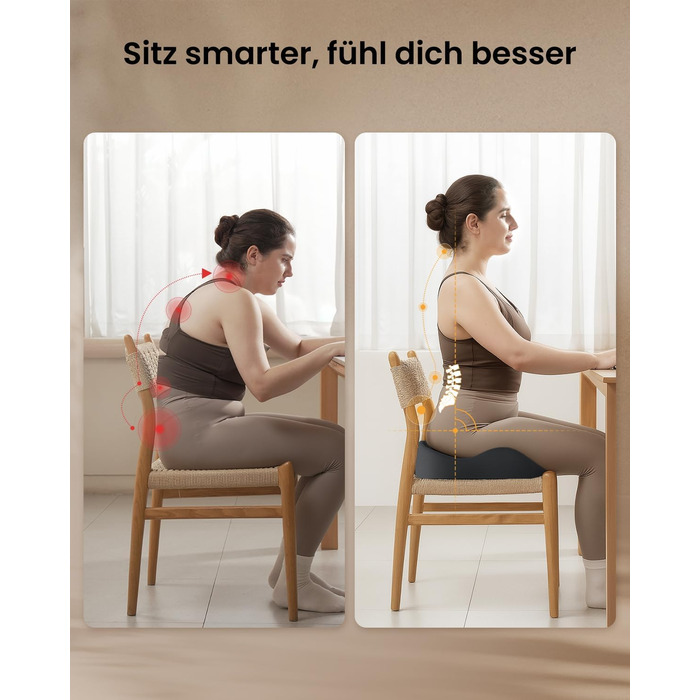 Крісло-подушка ProtoArc для офіса та авто, X-Large, з пам'яті ефектом, чорний, ергономічна підтримка спини