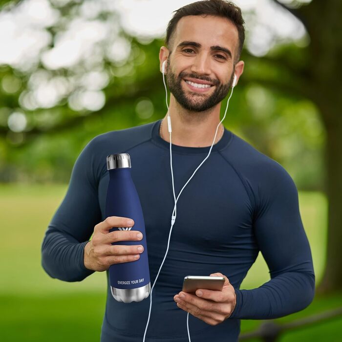 Термопляшка 1000 мл, Металева Термопляшка з Подвійними Стінками, Без BPA, для Спорту, Походів, Дітей, Фітнесу, Газованої Напою, Подорожей, Дівчаток та Хлопчиків (750 мл, Темно-Синій)