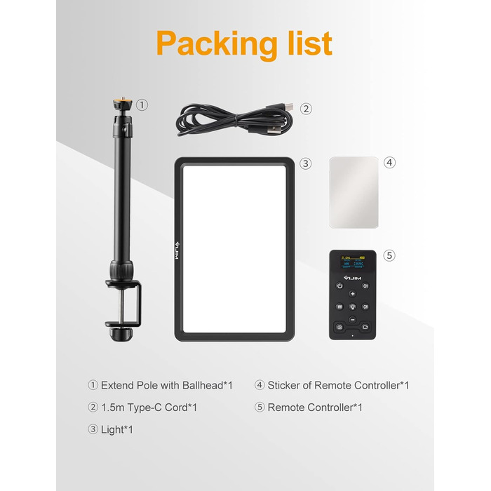 ULANZI K20 Key Light: LED панель для відеозйомки з дистанційним керуванням, 600 люмен, 10W, 2500K-9000K, для YouTube/Live Streaming