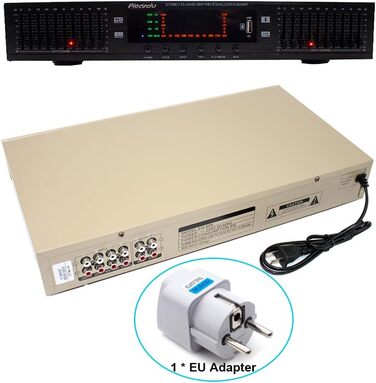 HIFI цифровий стерео еквалайзер Toplionace EQ898, 220В, USB, Bluetooth, двоканальний, 10-смуговий, чорний, для дому та сцени