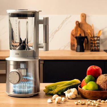 Cecotec Stand Mixer Grand Katana 2700MAX Total Destroy with Maximum Power 2700W, Counter-Rotating Technology, 8-Blade Knife with Black Titanium Coating, Heat-Resistant Jug 1.8L White