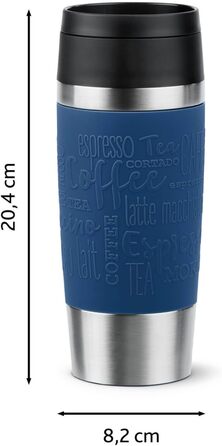 Термокружка Emsa N20202 Travel Mug Classic, 0.36 л, нержавіюча сталь, 4 год гаряче/8 год холодне, герметична, для подорожей