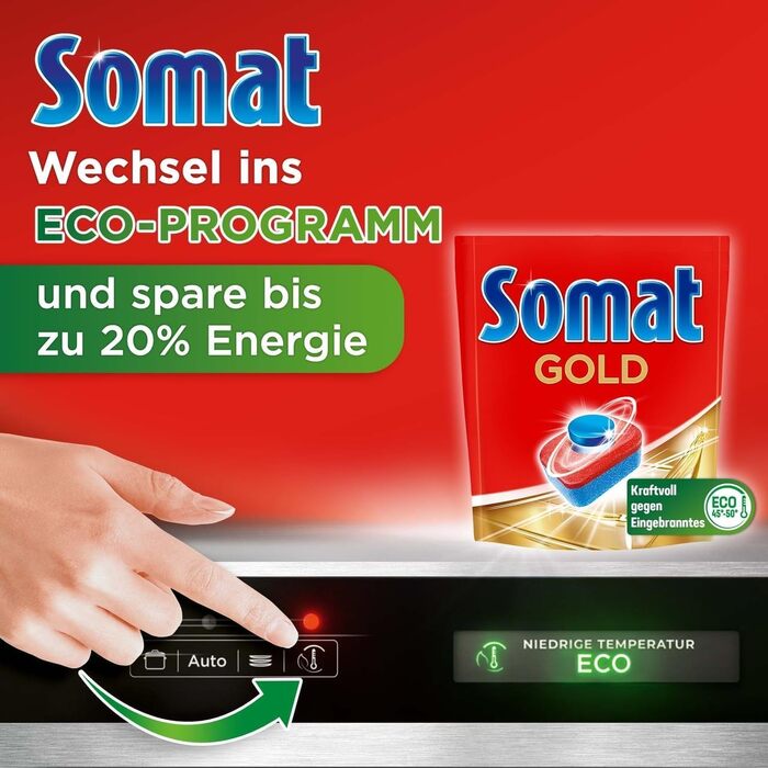 Таблетки для посудомийної машини Somat Gold, ефективне очищення при низьких температурах, проти пригорілого, 176 шт.