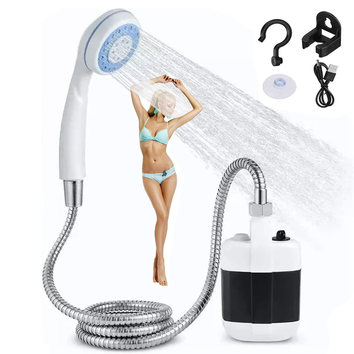 Кемпінговий душ з акумулятором 2200 мАг, портативний душ-помпа