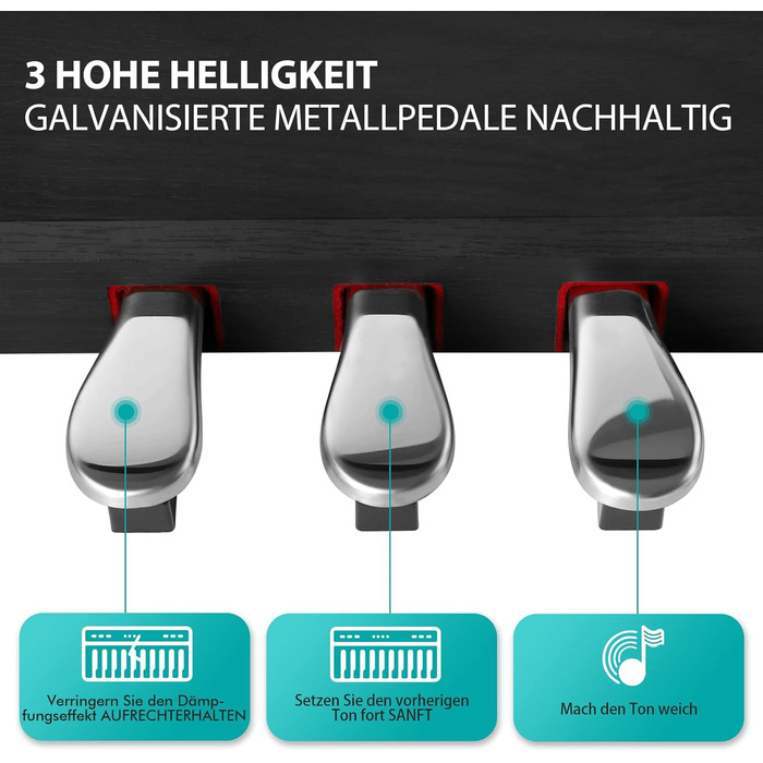 Електронне піаніно MUSTAR 88 клавіш з табуретом, цифрове піаніно, чорне, USB/MIDI, для початківців