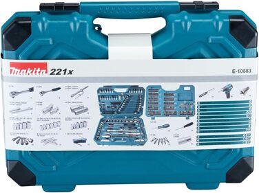 Набір інструментів Makita E-10883, 221 предмет, універсальний