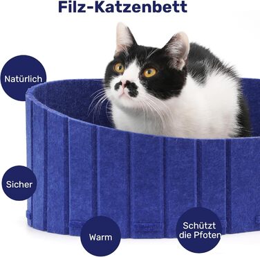 Котячий когтетоп FUKUMARU: диван з картону та фільцу, 61 см, блакитний