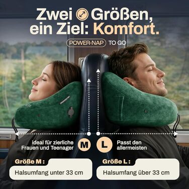 Подушка для шиї HELDENWERK® Air - для подорожей літаком та автомобілем | 5 положень, регульована, знімний капюшон | М'яка, зелена, для жінок та підлітків