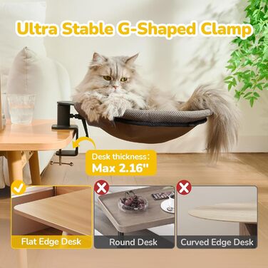 Підвісне ліжко для котів CATISM 360° - зручне котяче ліжко-гамак, сіре, 36x38 см, до 20 кг