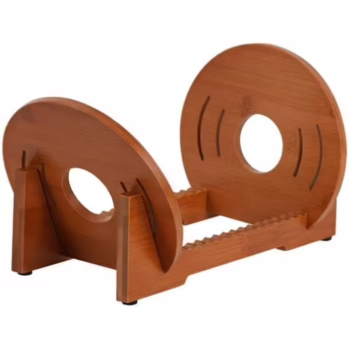 Vinyl Record Storage Rack – Tabletop Vintage Music Album Display Rack – Vinyl Record Storage Shelf Brown