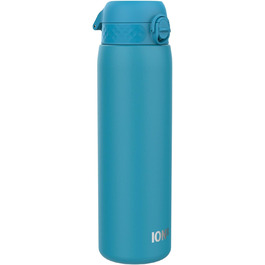 Ion8 Vacuum Insulated Stainless Steel Water Bottle, 1 Liter, 920 ml, Leak-Proof, One-Handed Opening, Secure Locking, Dishwasher Safe, Carrying Handle, Durable, Ideal for Sports and Yoga (OneTouch 2.0, Blue)
