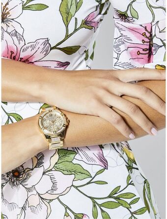 Жіночий годинник Guess Lady Frontier золотистого кольору зі сталевим браслетом, 40 мм, W1156L2