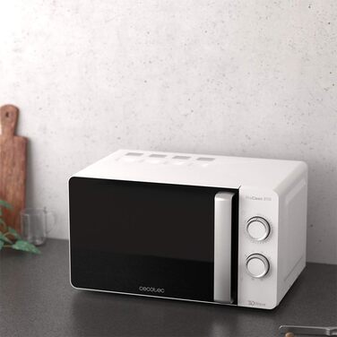 Мікрохвильова піч Cecotec Pro Clean 3110 з кварцовим грилем 800 Вт, об'єм 20 л, біла