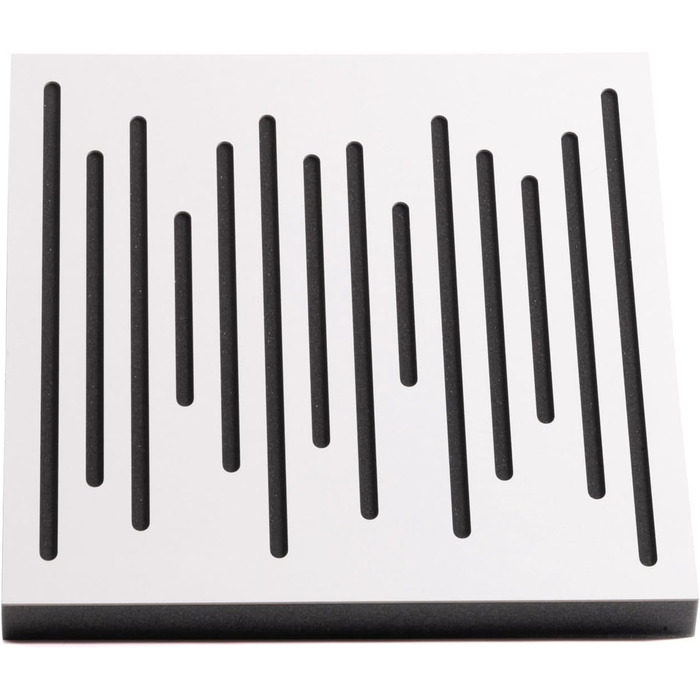 Акустичні панелі Bluetone Acoustic WaveFuser з натурального дерева, звукопоглинаючі плити 50x50 см (Білий)