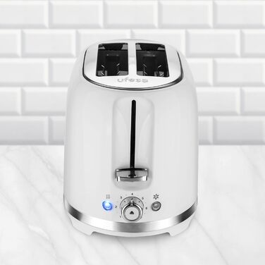 Тостер Ufesa 2 Scheiben Weiß Retro Classic Pinup: вінтажний дизайн, 850 Вт, 7 рівнів підсмажування