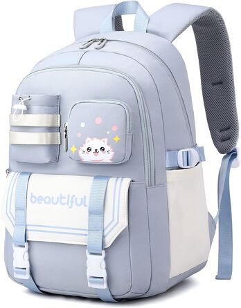 Дитячий рюкзак IvyH для дівчаток – велика місткість, водонепроникний, ідеальний для школи (блакитний)