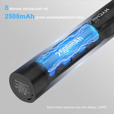 Електрична зубна щітка для дорослих з акумулятором 240 днів, 8 насадок, 3 режими, таймер 2 хв, IPX7 водонепроникна, чорна