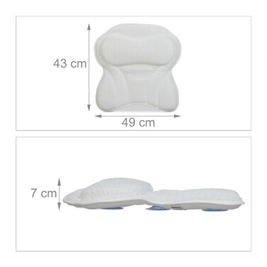Relaxdays Bathtub Pillow White
