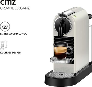 Кавомашина Nespresso Citiz EN167.W, кремово-білий колір, 1260W, без Aeroccino