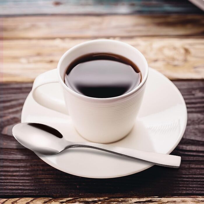 Набір ложок для лате макіато, 8 шт., 24 см, нержавіюча сталь, для десертів, кави, молочних коктейлів, миючі в посудомийній машині