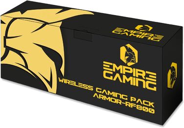 Бездротовий ігровий комплект клавіатури та миші EMPIRE GAMING Armor RF800 - RGB підсвітка, 4800 DPI, QWERTZ (DE), сумісний з PC, PS4, PS5, Xbox, Mac (білий)