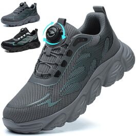 Черевики безпеки унісекс для чоловіків та жінок. Спортивні робочі черевики з металевим капами. Дихаючі, легкі, розміри 38-46 EU, сірий колір.